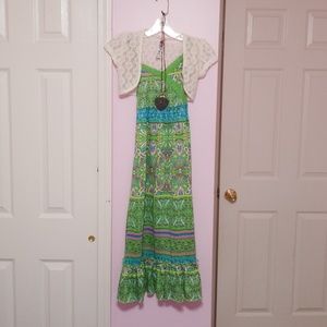 Green girls dress